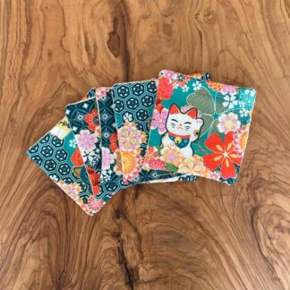 Lot de 5 lingettes "Lucky Cat"
